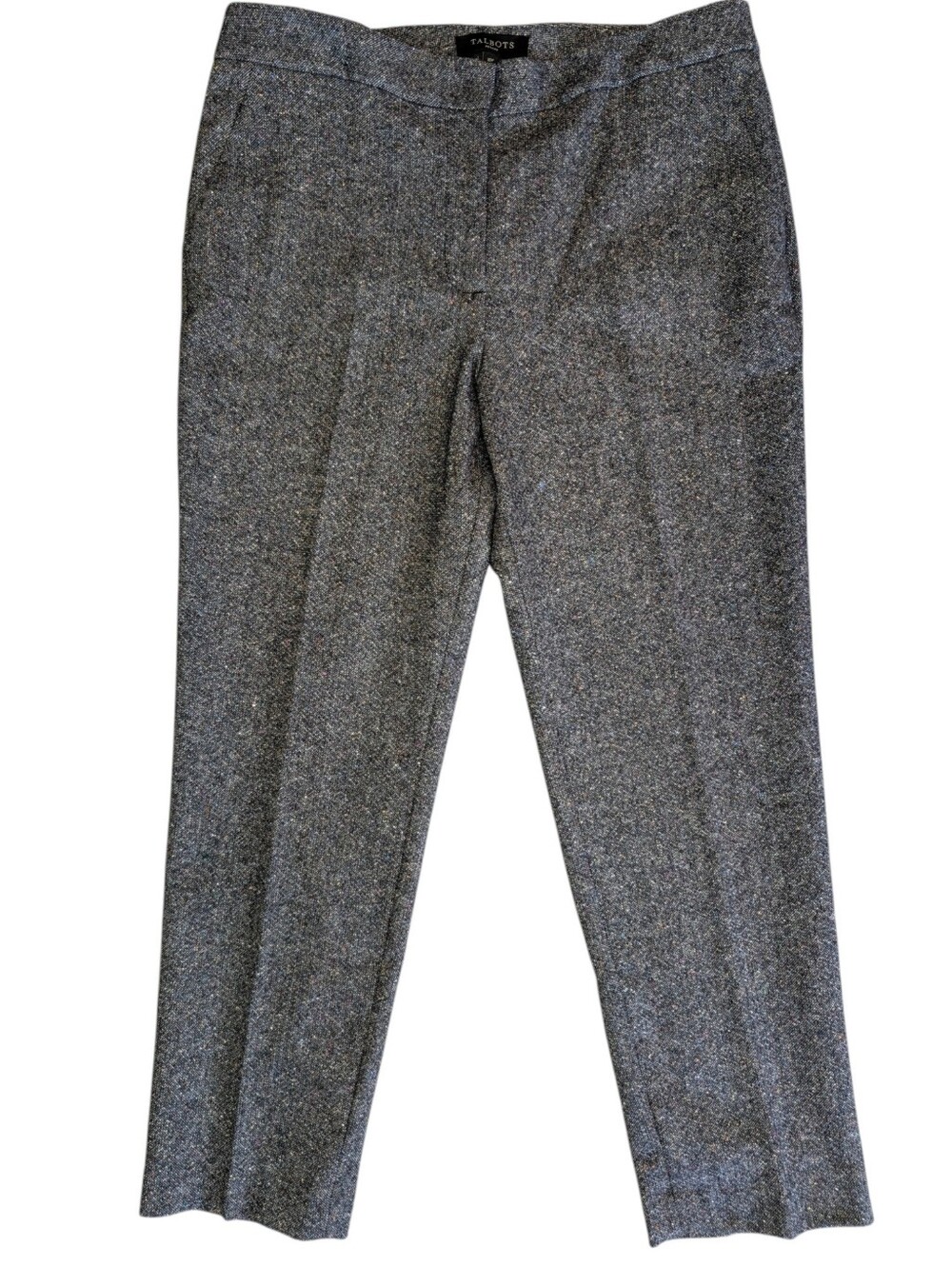 Talbots gray & White tweed trousers. 10P